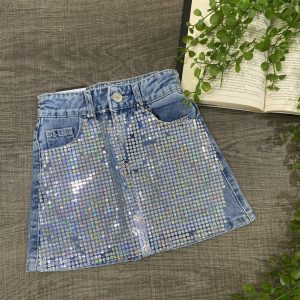 Glam jean skirt