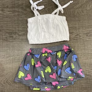 Fashion skort σετ λευκο τοπ